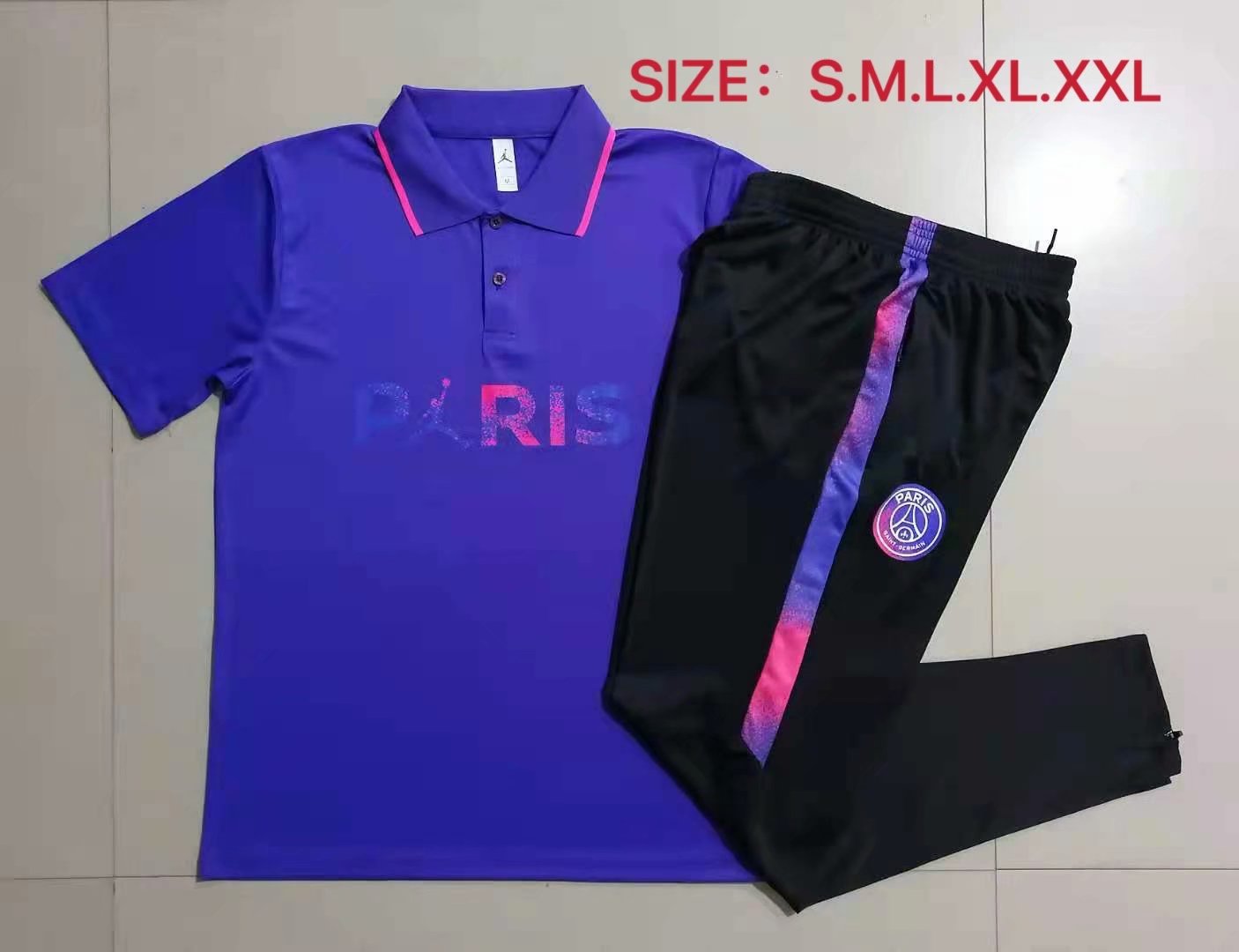 2021-2022 Jordan PSG Purple Thailand Polo Uniform-815