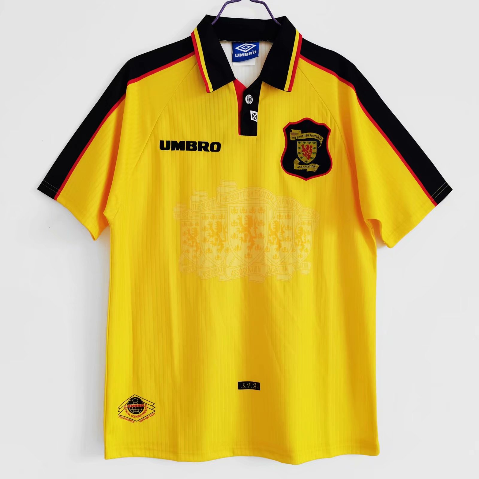 96-98 Retro Version Scotland Away Yellow Thailand Soccer Jersey AAA-710