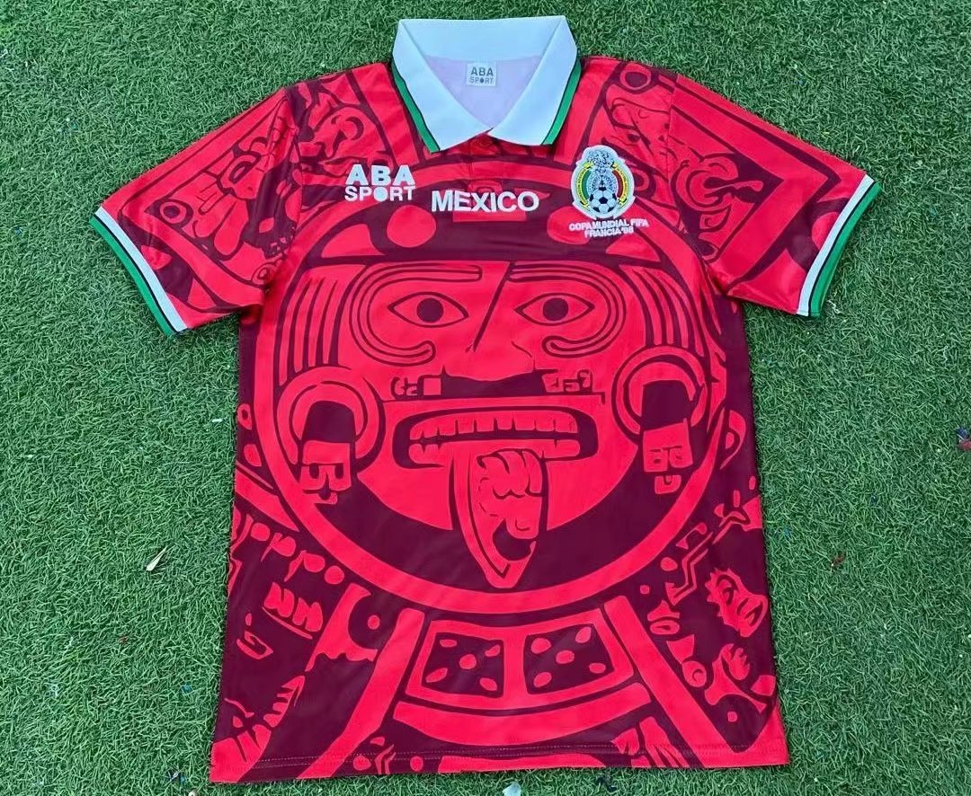 98 Retro Version Mexico 2nd Away Red Thailand Soccer Jersey AAA-503