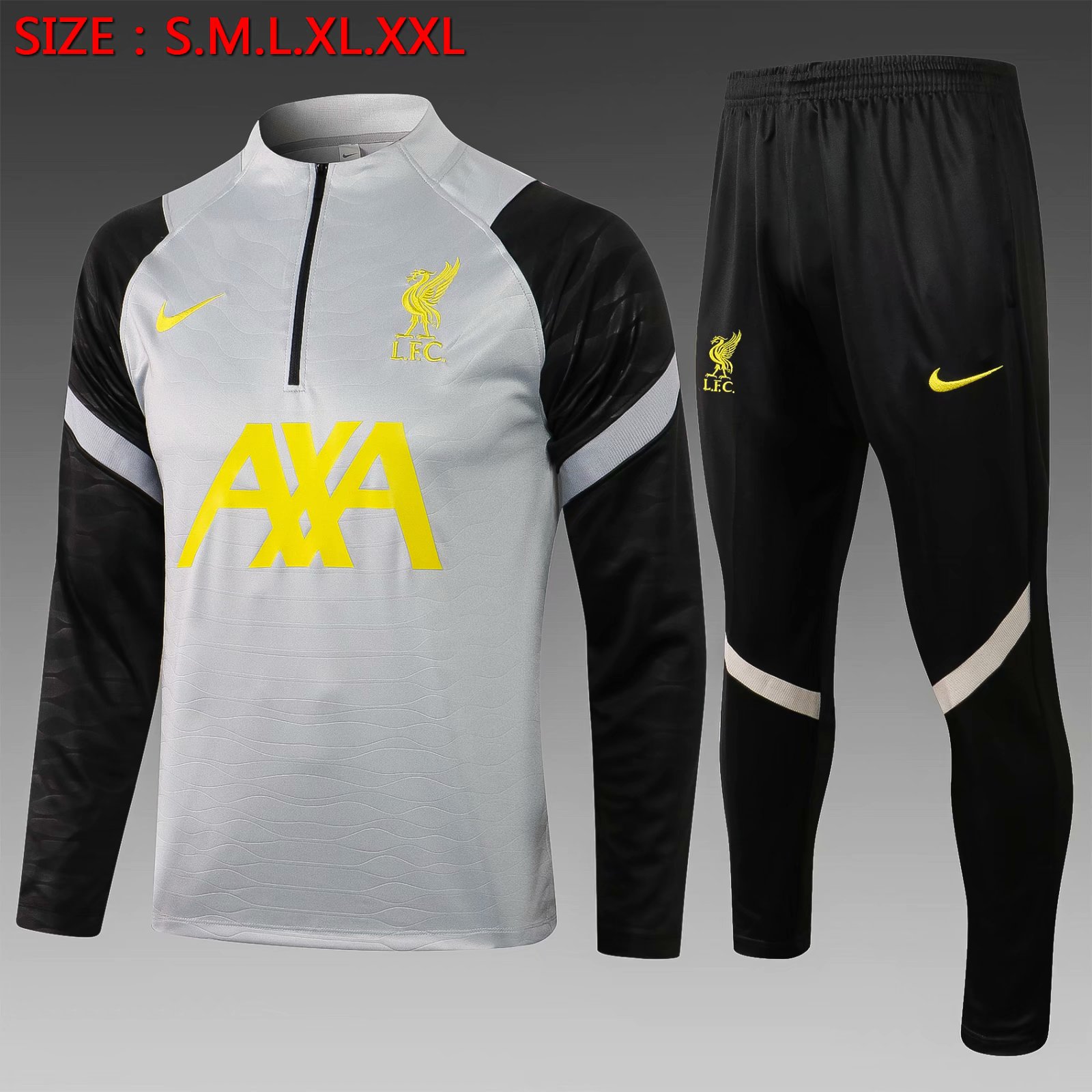 2021-22 Liverpool Light Gray Thailand Tracksuit Uniform-801