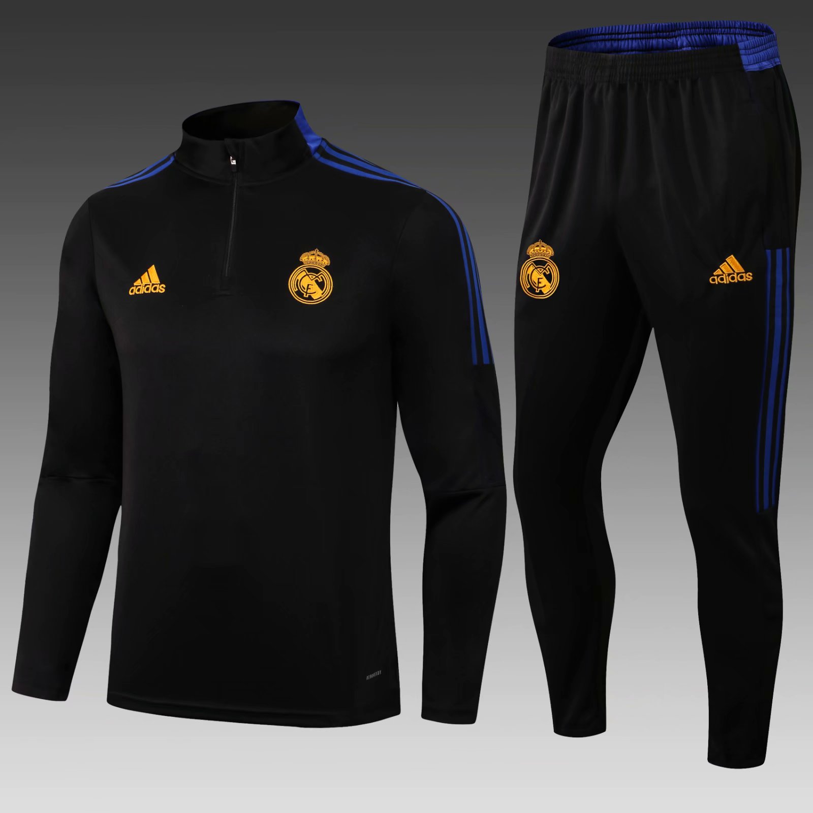 2021/2022 Real Madrid Black Thailand Tracksuit Uniform-411