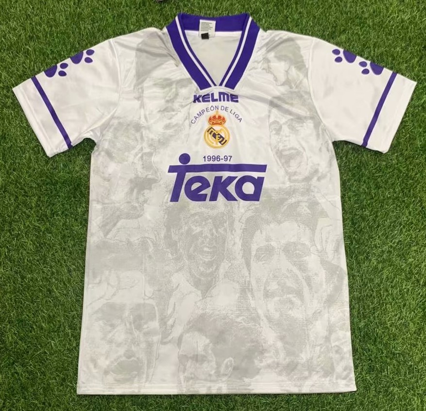 96-97 Special Retro Version Real Madrid Home White Thailand Soccer Jersey AAA-407