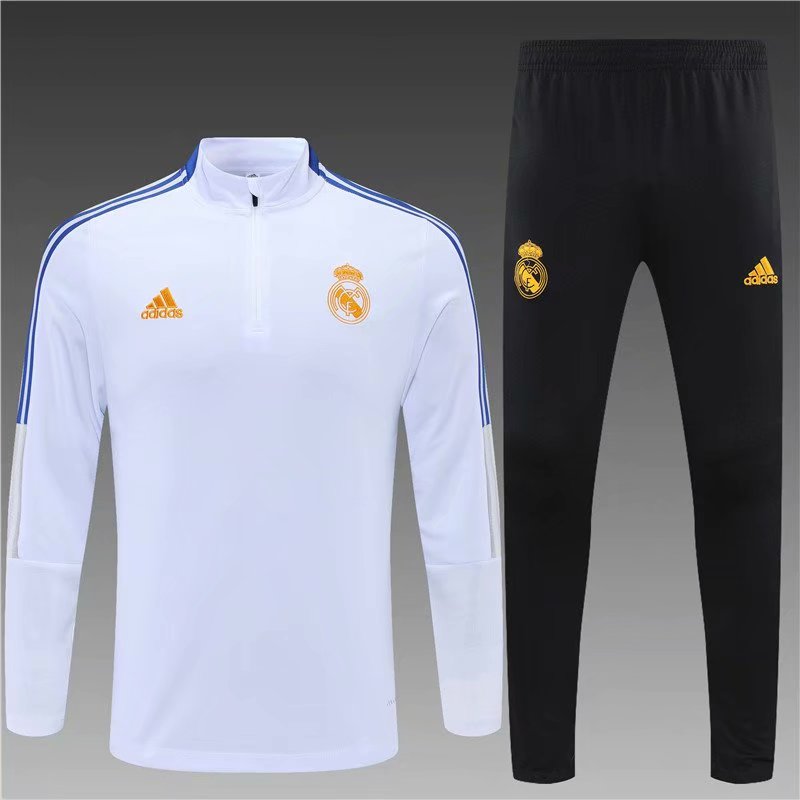 2021/22 Real Madrid White Thailand Tracksuit Uniform-801