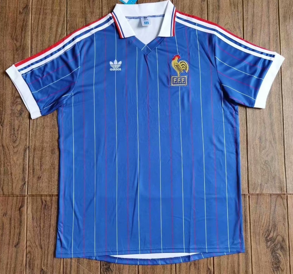 82 Retro Version France Home Blue Thailand Soccer Jersey AAA-601/811