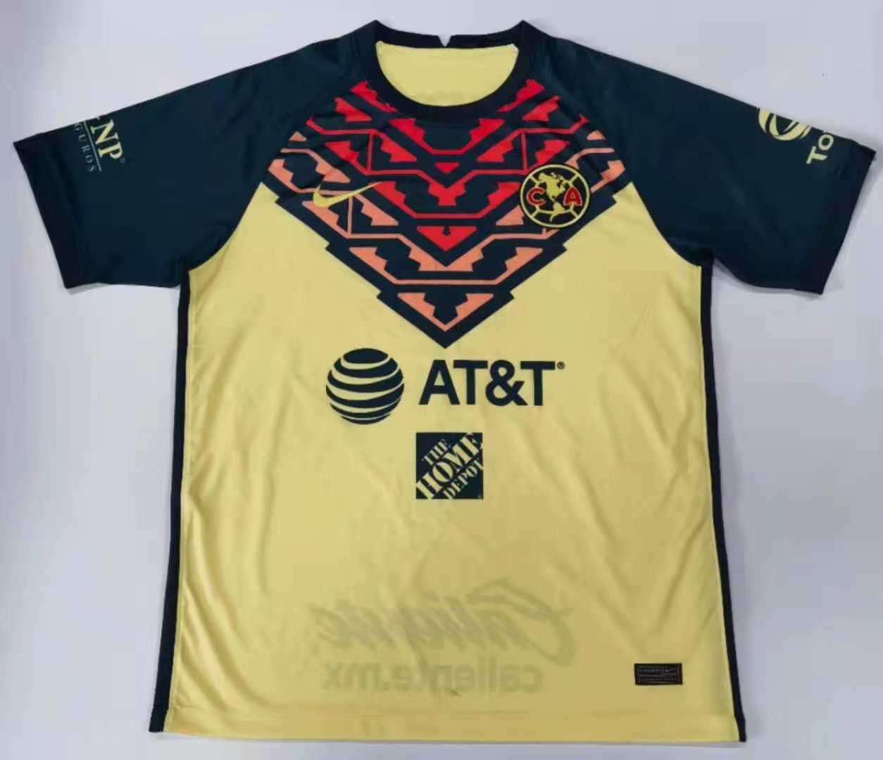 2021-2022 Club América Home Yellow Thailand Soccer Jersey-7T321