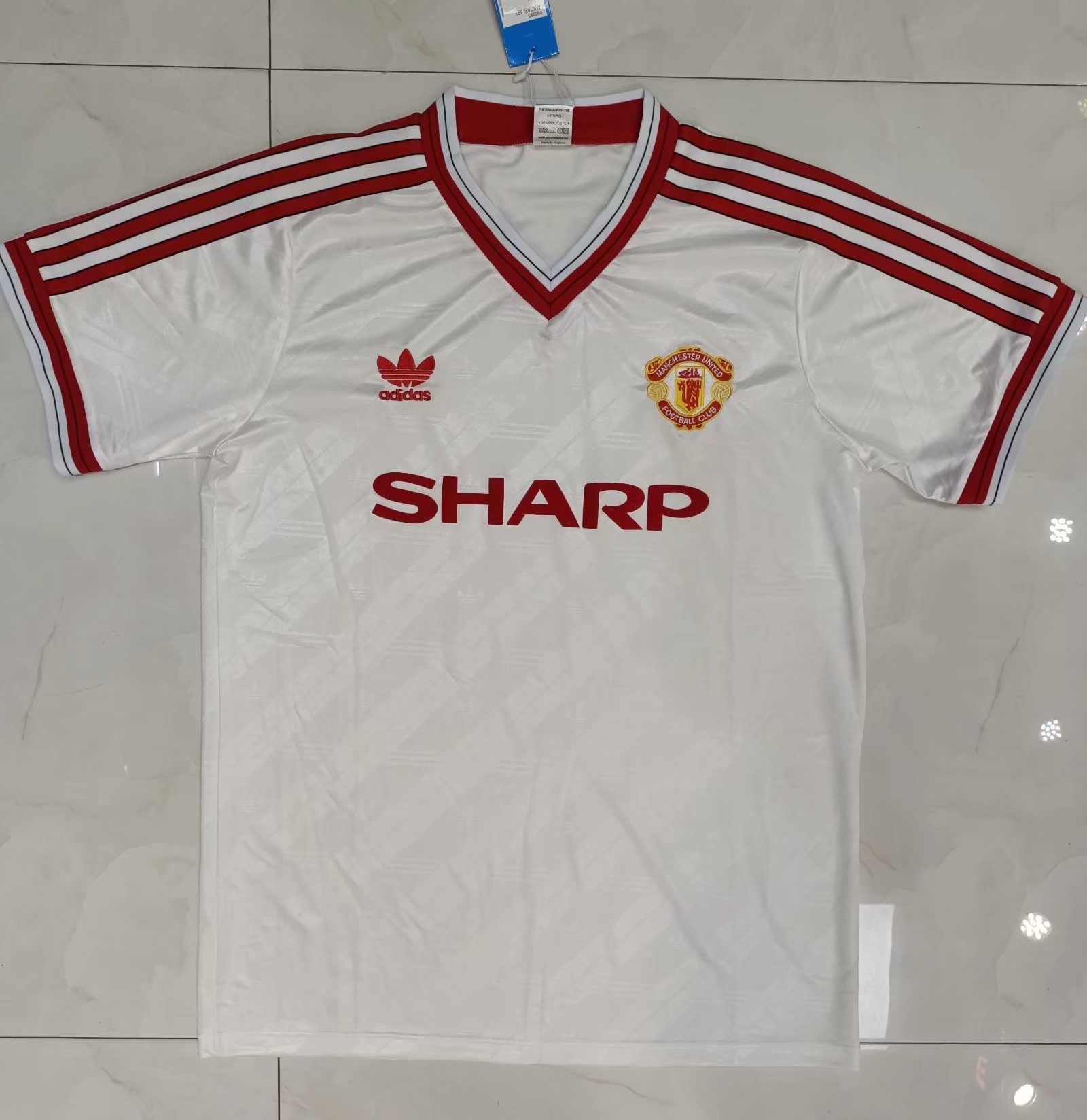 88 Retro Version Manchester United White Thailand Soccer Jersey AAA-7T301