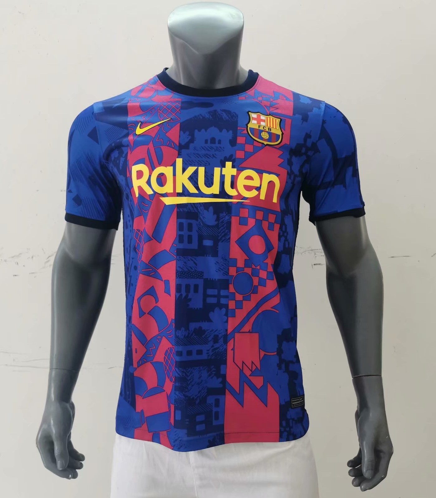 2021-22 Barcelona Blue & Red Thailand Soccer Jersey AAA-416