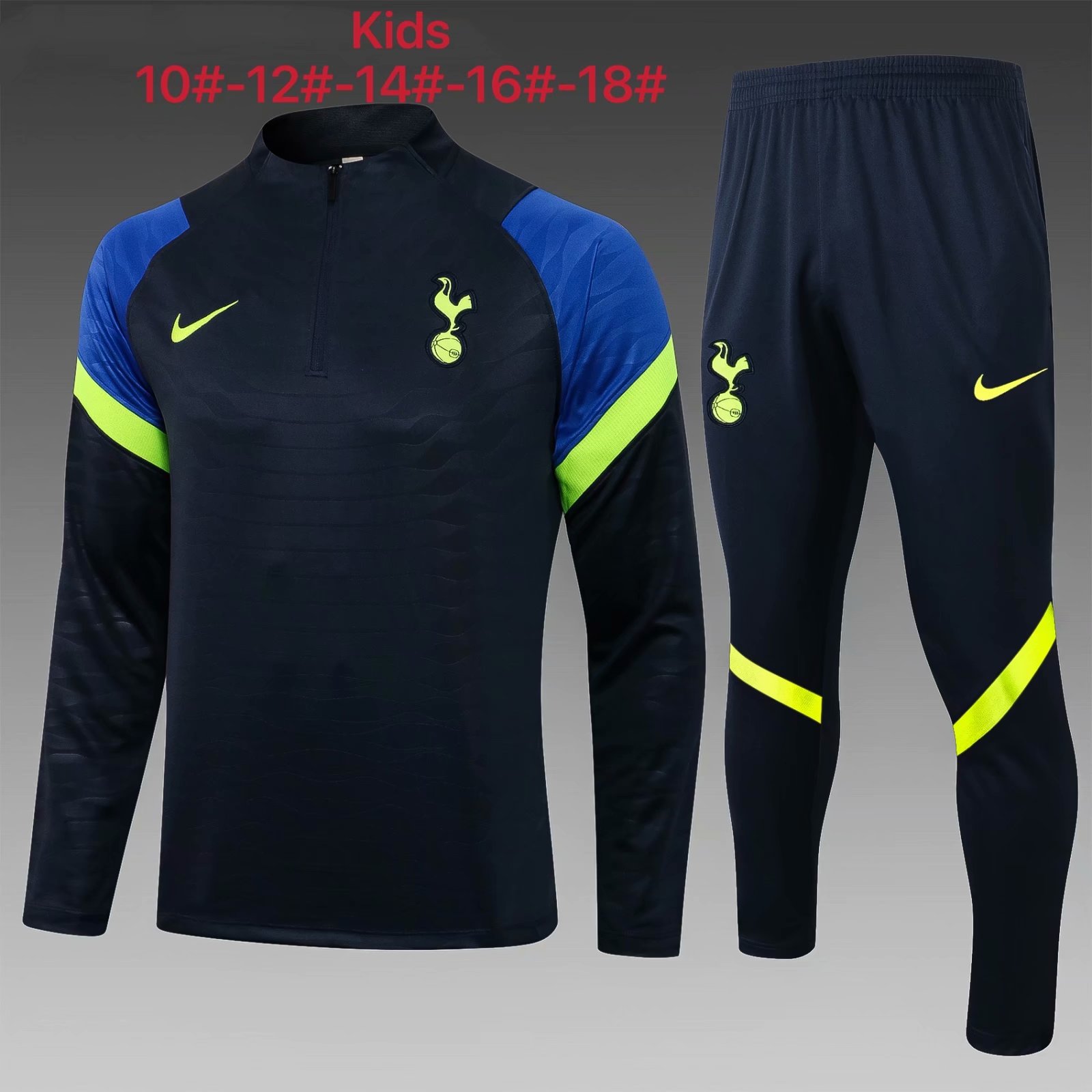 2021-22 Tottenham Hotspur Royal Blue Kids/Youth Soccer Tracksuit Uniform-815