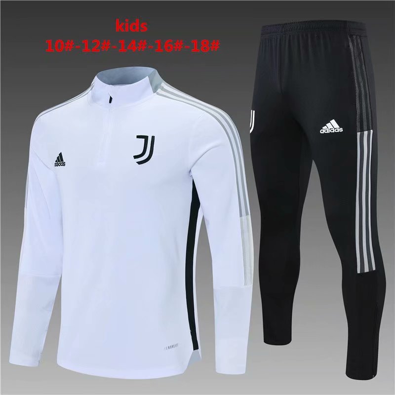 2021-22 Juventus White Kids/Youth Tracksuit Uniform-801/815