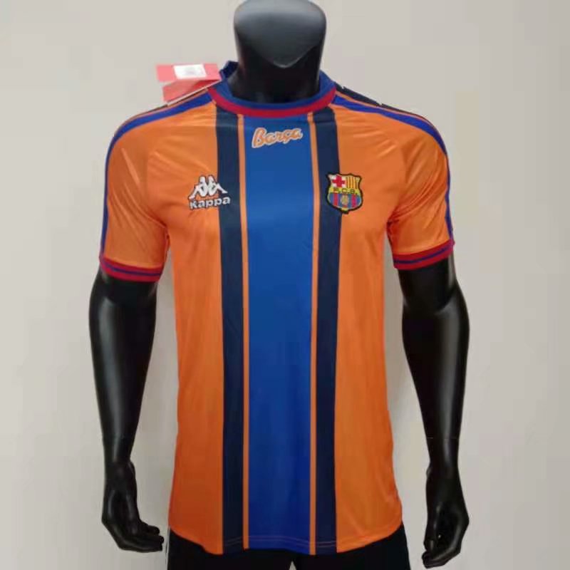97/98 Retro Version Barcelona Away Orange Thailand Soccer Jersey AAA-305