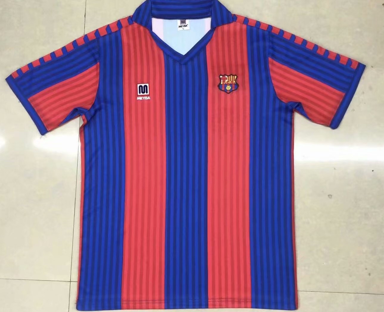 91-92 Retro Version Barcelona Home Red & Blue Thailand Soccer Jersey AAA-522