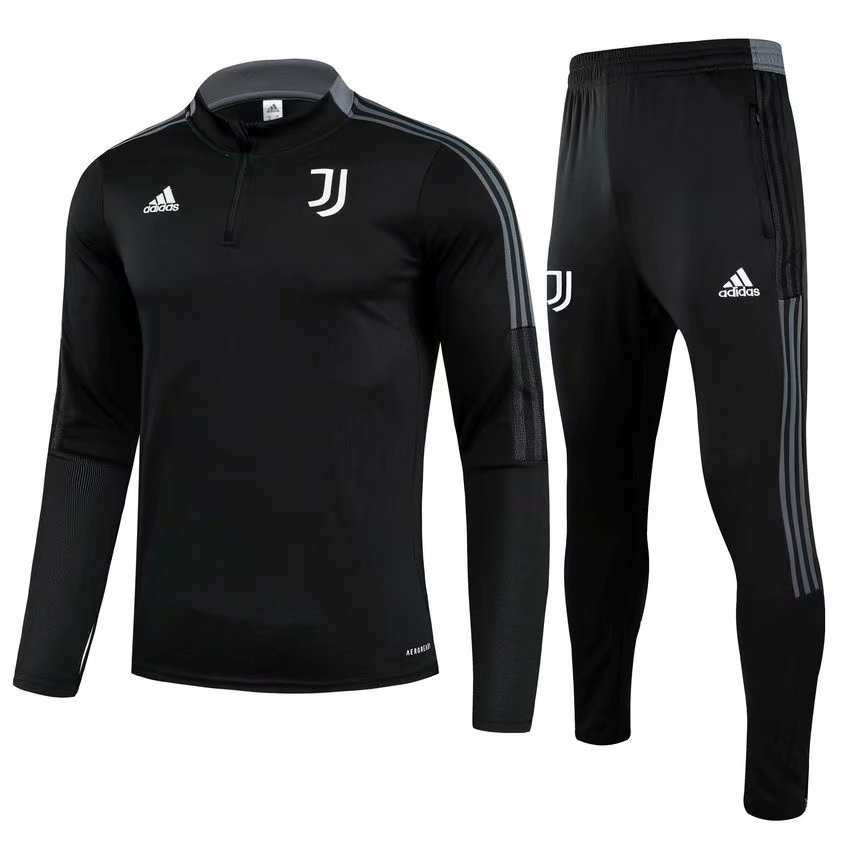 2021/2022 Juventus FC Black Thailand Soccer Tracksuit Uniform-GDP