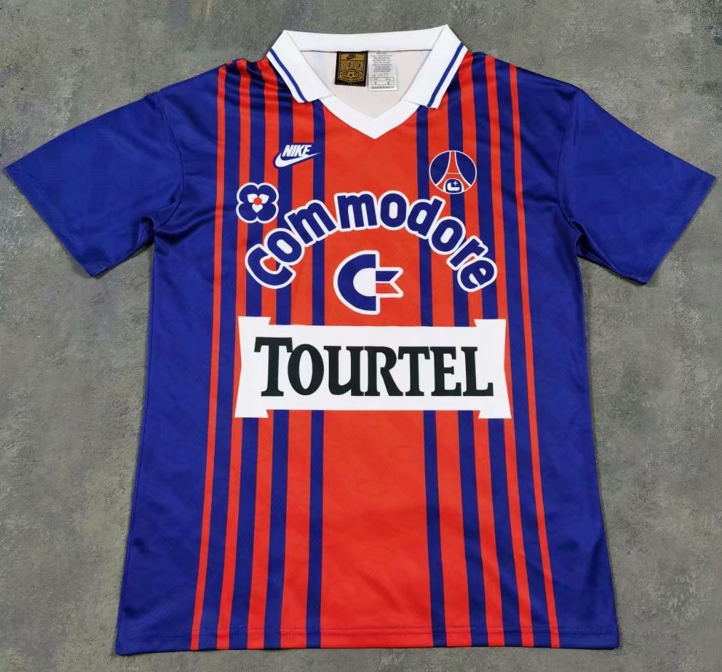 93/94 Retro Version Paris SG Home Red & Blue Thailand Soccer Jersey AAA-811/601