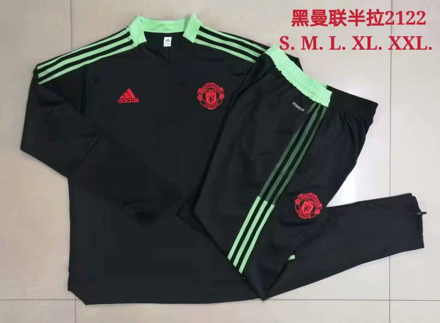 2021-22 Manchester United Black Thailand Tracksuit Uniform-815