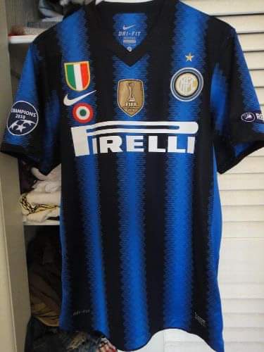 With Patch 2011 Retro Version Inter Milan Home Blue & Black Thailand Soccer Jersey AAA-601