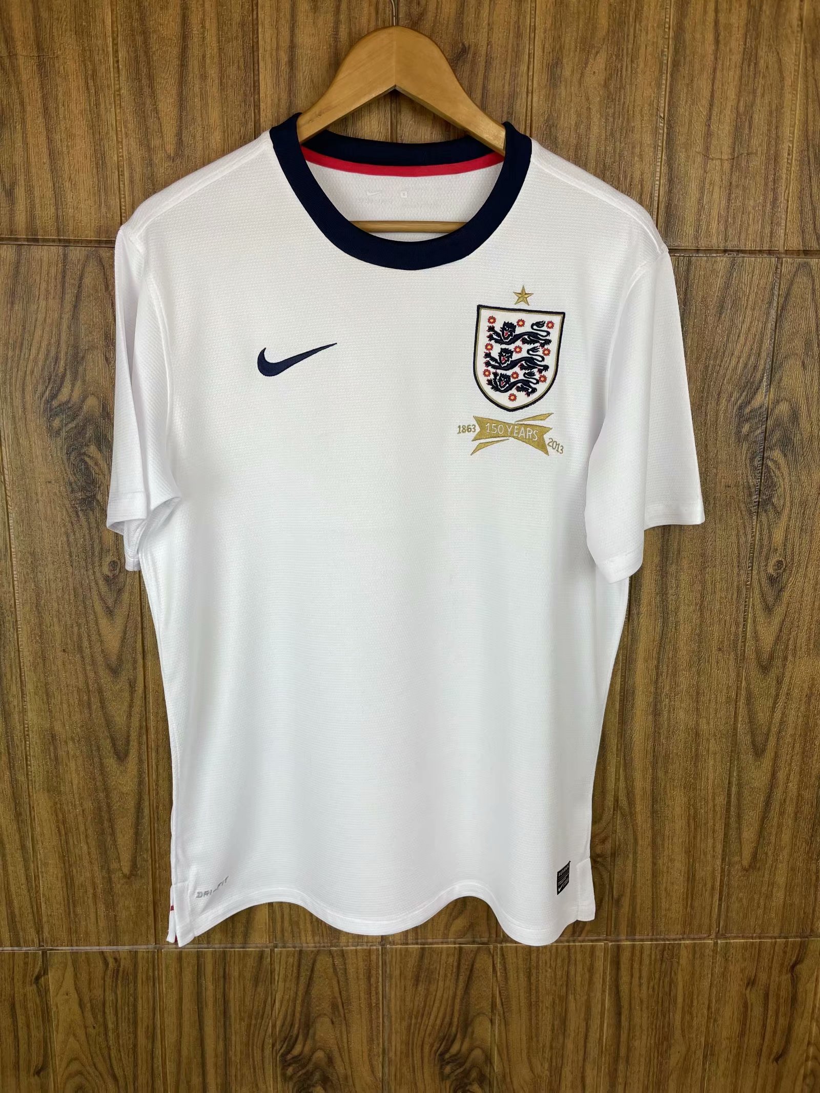 2013 Retro 150th Commemorative Verison England Home White Thailand Soccer Jersey AAA-601