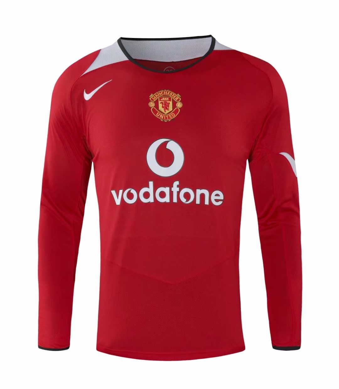 04-06 Retro Version Manchester United Home Red LS Thailand Soccer Jersey AAA-601