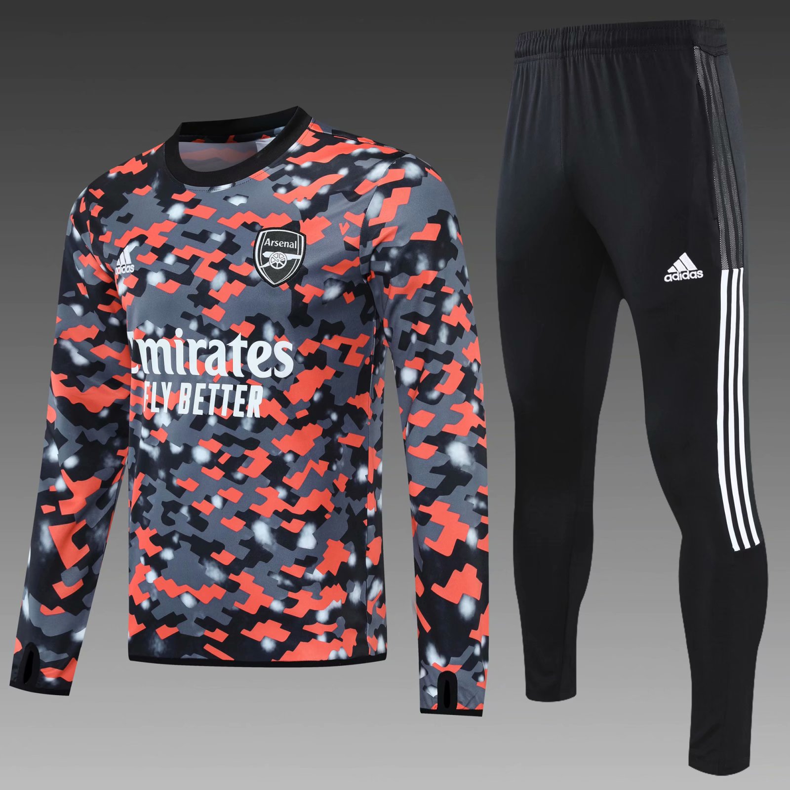 2021-22 Arsenal Pink & Black Thailand Soccer Tracksuit Uniform-PO