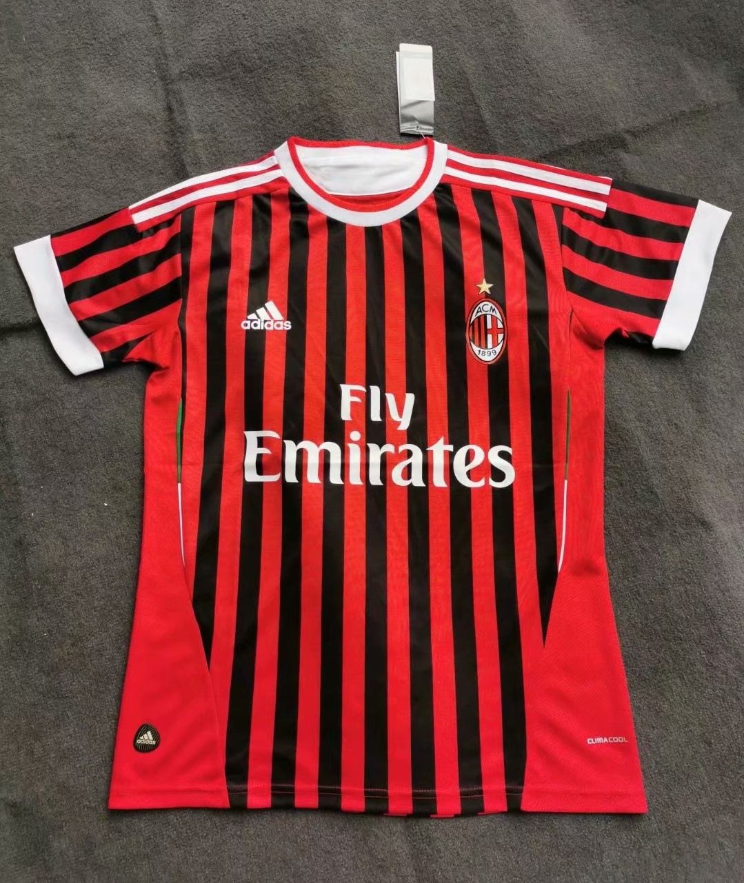 Retro Version AC Milan Home Red & Black Thailand Soccer Jersey AAA-41