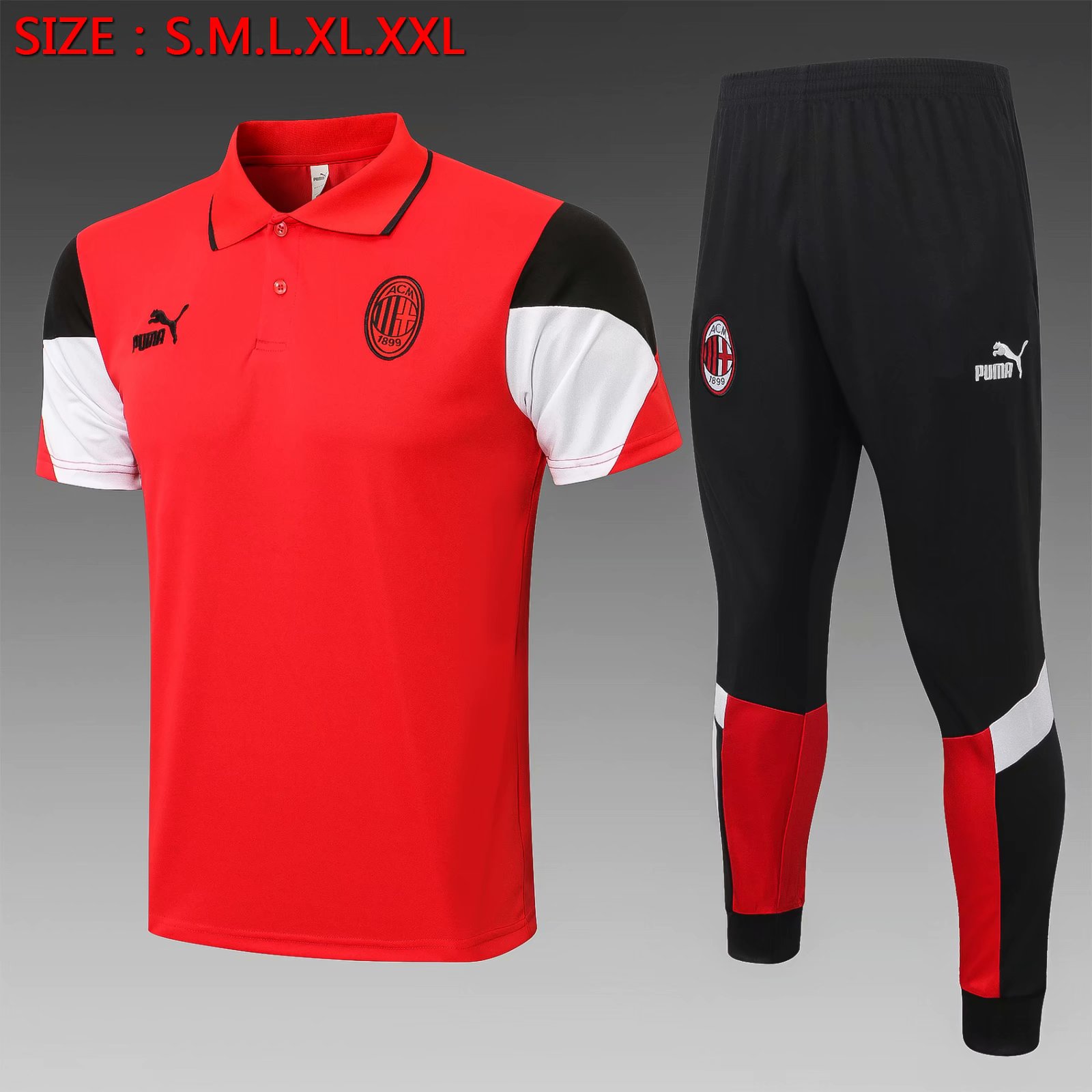 2021-22 AC Milan Red Thailand Polo Uniform-815