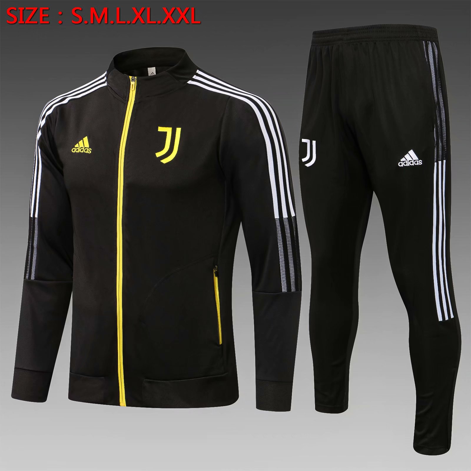 2021-22 Juventus FC Black High Collar Thailand Soccer Jacket Uniform-815