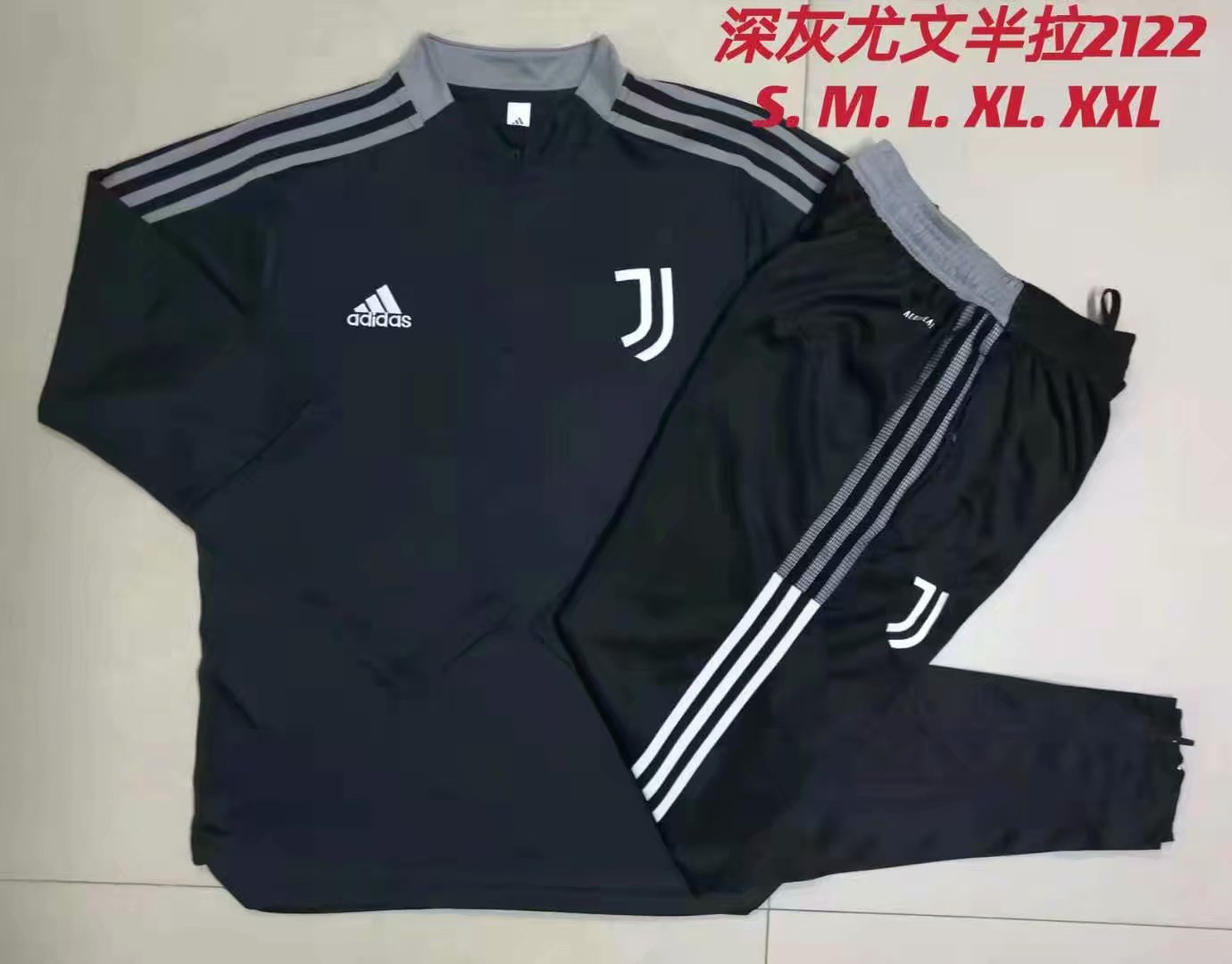 2021/2022 Juventus FC Dark Gray Thailand Soccer Tracksuit Uniform-815
