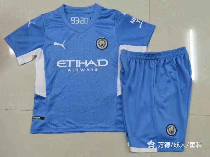 2021/22 Manchester City Home Blue Soccer Uniform-302