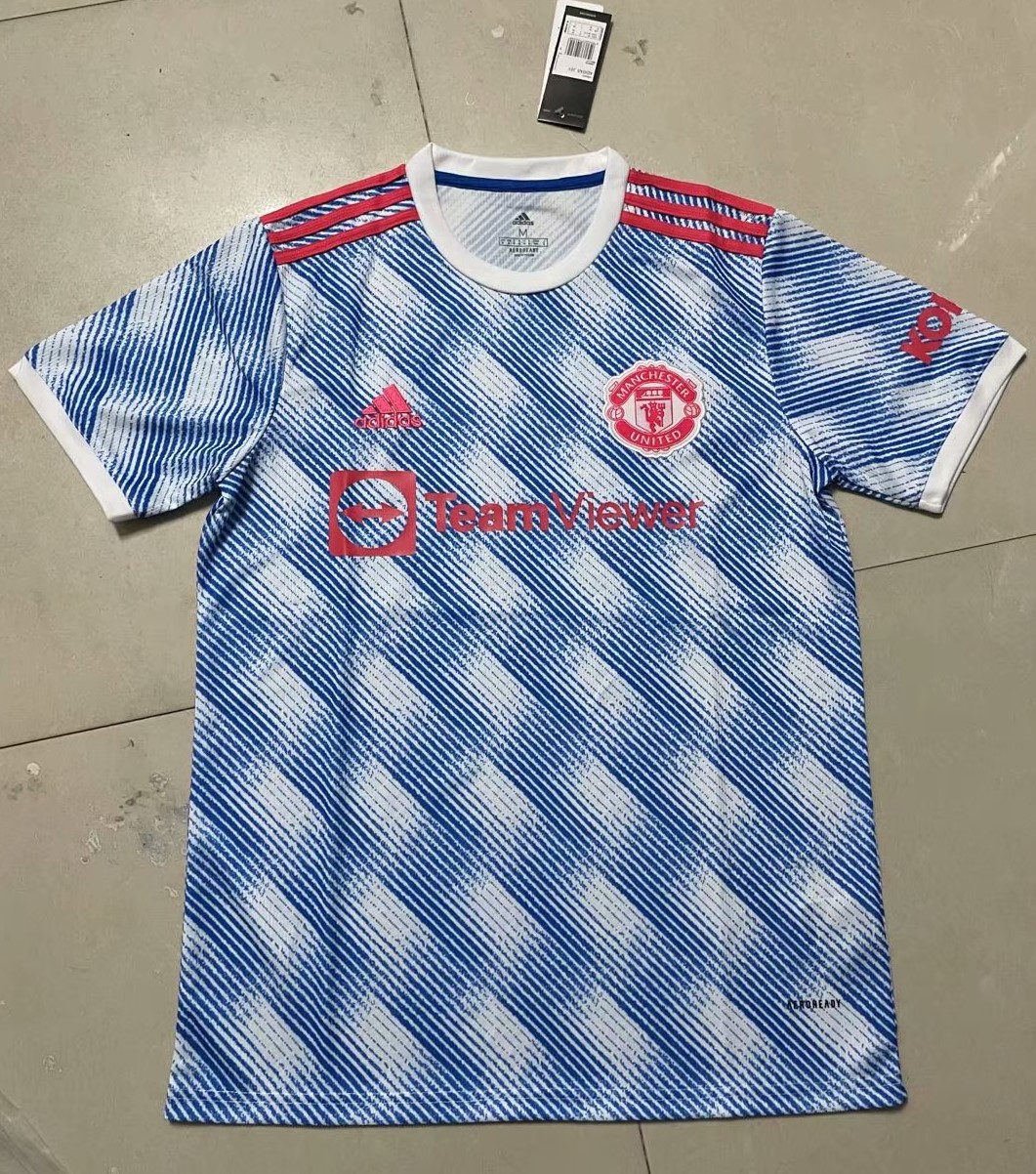 2021-2022 Manchester United Away blue and white Thai soccer jersey AAA-512/410