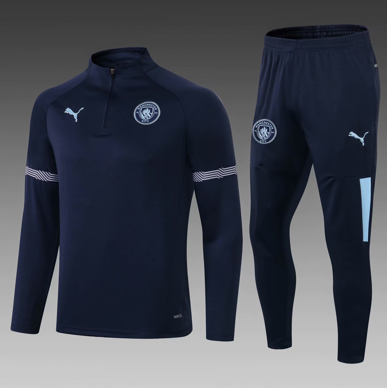 2021-2022 Manchester City Royal Blue Thailand Tracksuit Top-411
