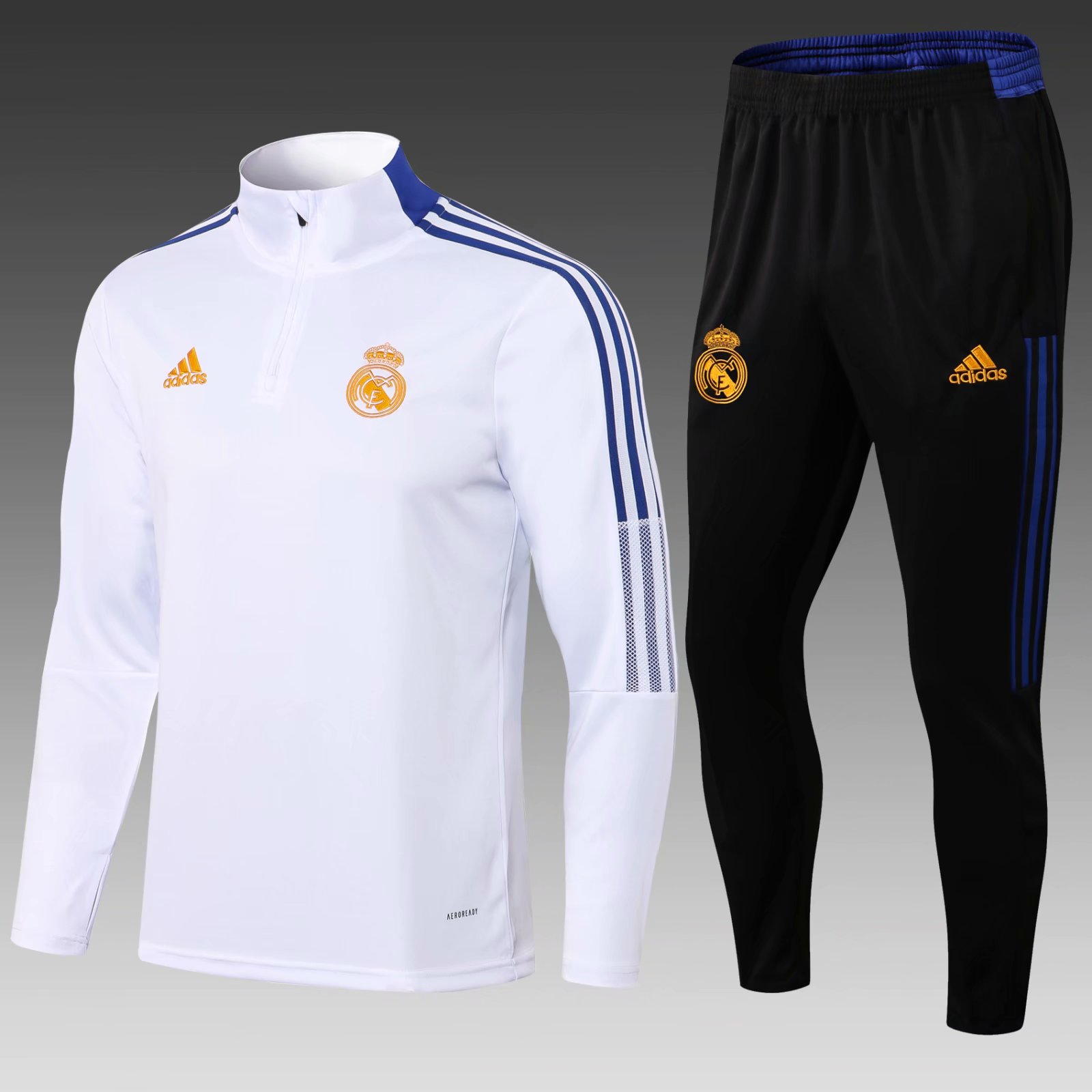 2021/2022 Real Madrid White Thailand Tracksuit Uniform-411