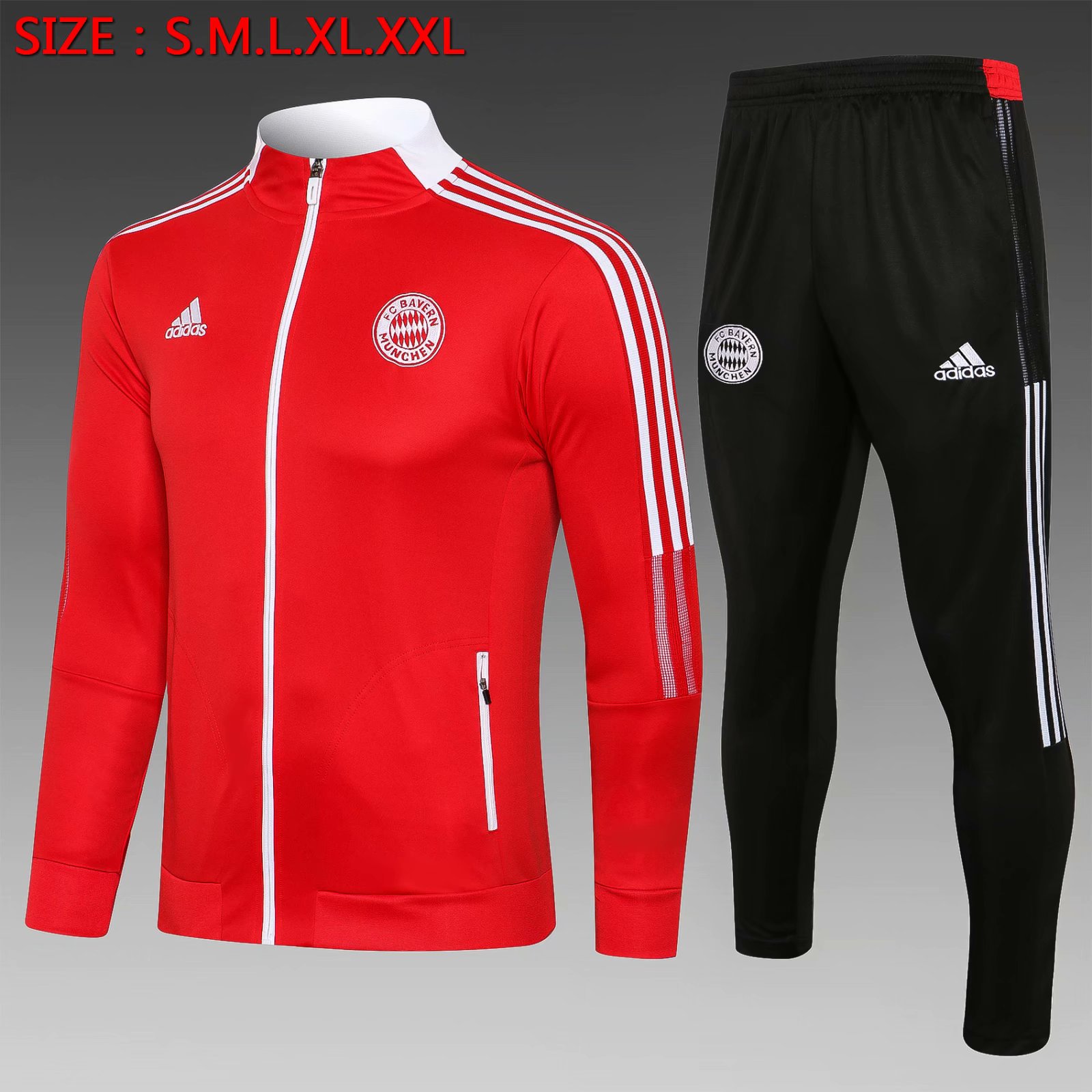 2021-2022 Bayern München Red Soccer Jacket Uniform-815