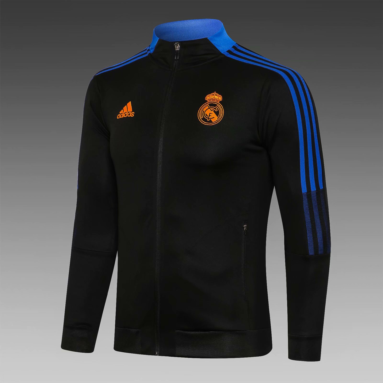 2021-22 Real Madrid Black with blue edge Thailand Jacket Top-815