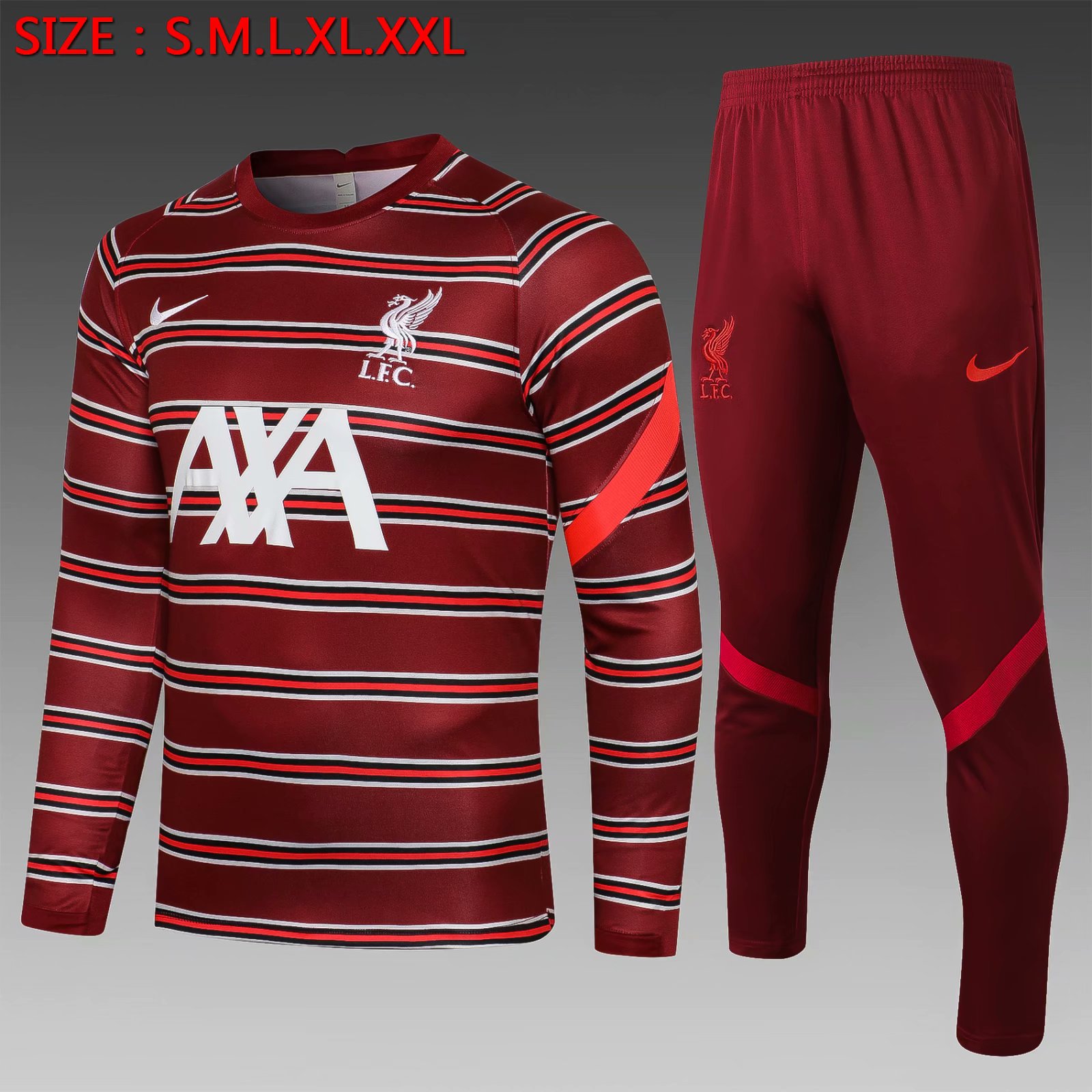 2021-22 Liverpool Maroon Thailand Soccer Tracksuit Uniform-815