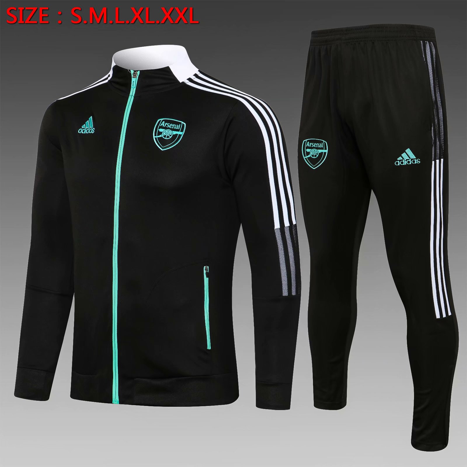 2021-22 Arsenal Black Thailand Soccer Jacket Uniform-815