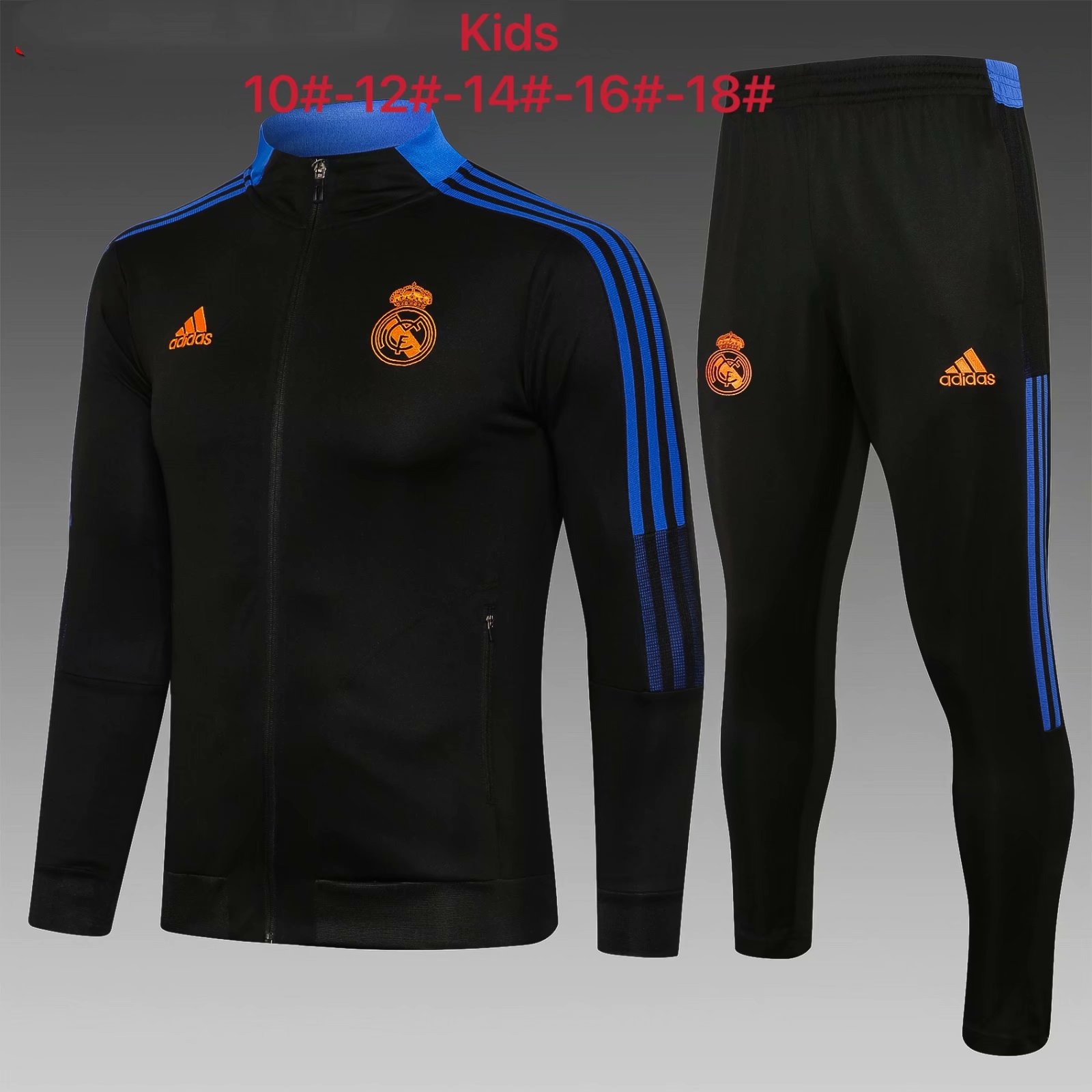 2021/22Real Madrid Black Kids/Youth Soccer Jacket Uniform-815/GDP