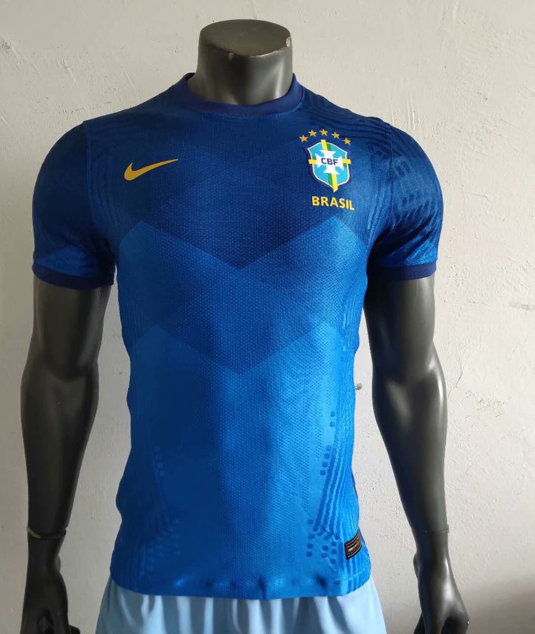 Player Version 2021 Brazil Away Blue Thailand Soccer Jersey AAA-703