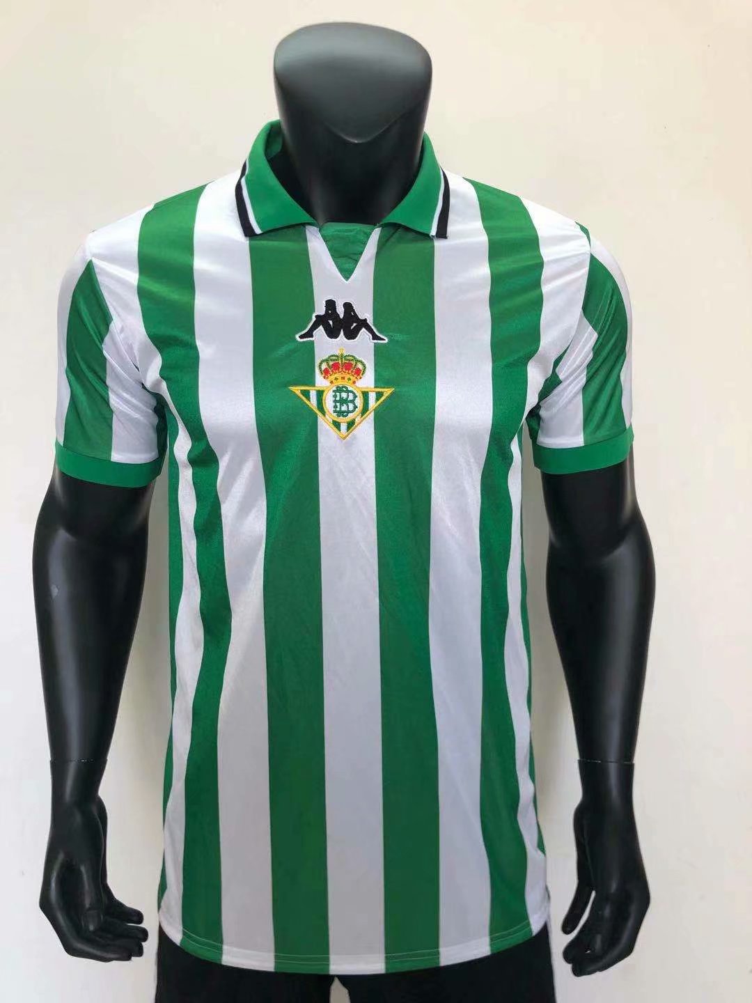 Retro Version Real Betis Home White and Green Thailand Soccer Jersey AAA-305