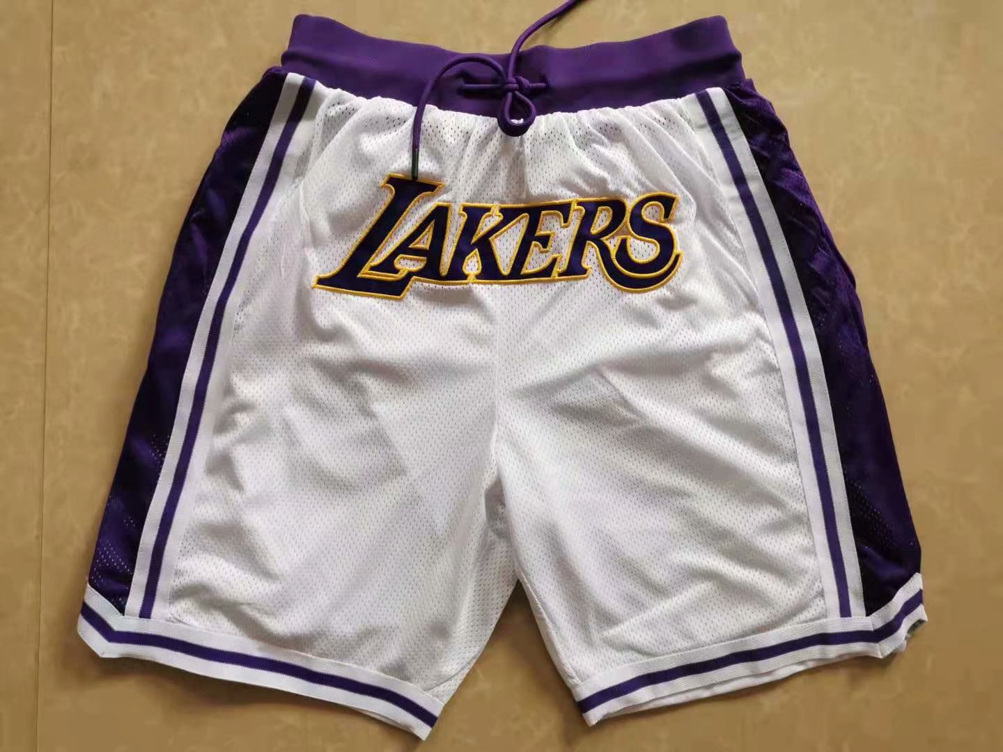 Los Angeles Lakers White NBA Shorts-SJ