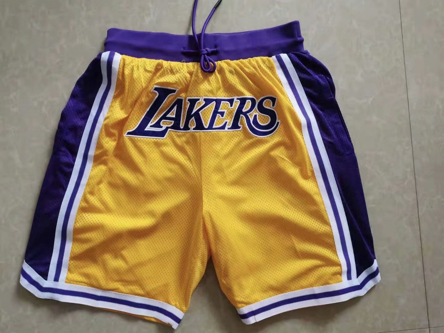 Los Angeles Lakers Yellow NBA Shorts-SJ