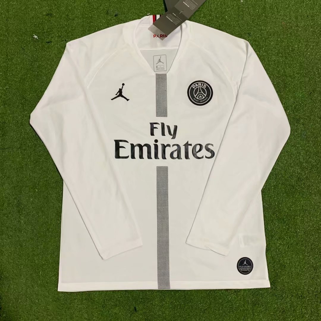 2018-2019 Paris SG White LS Thailand Soccer Uniform Jersey AAA-301