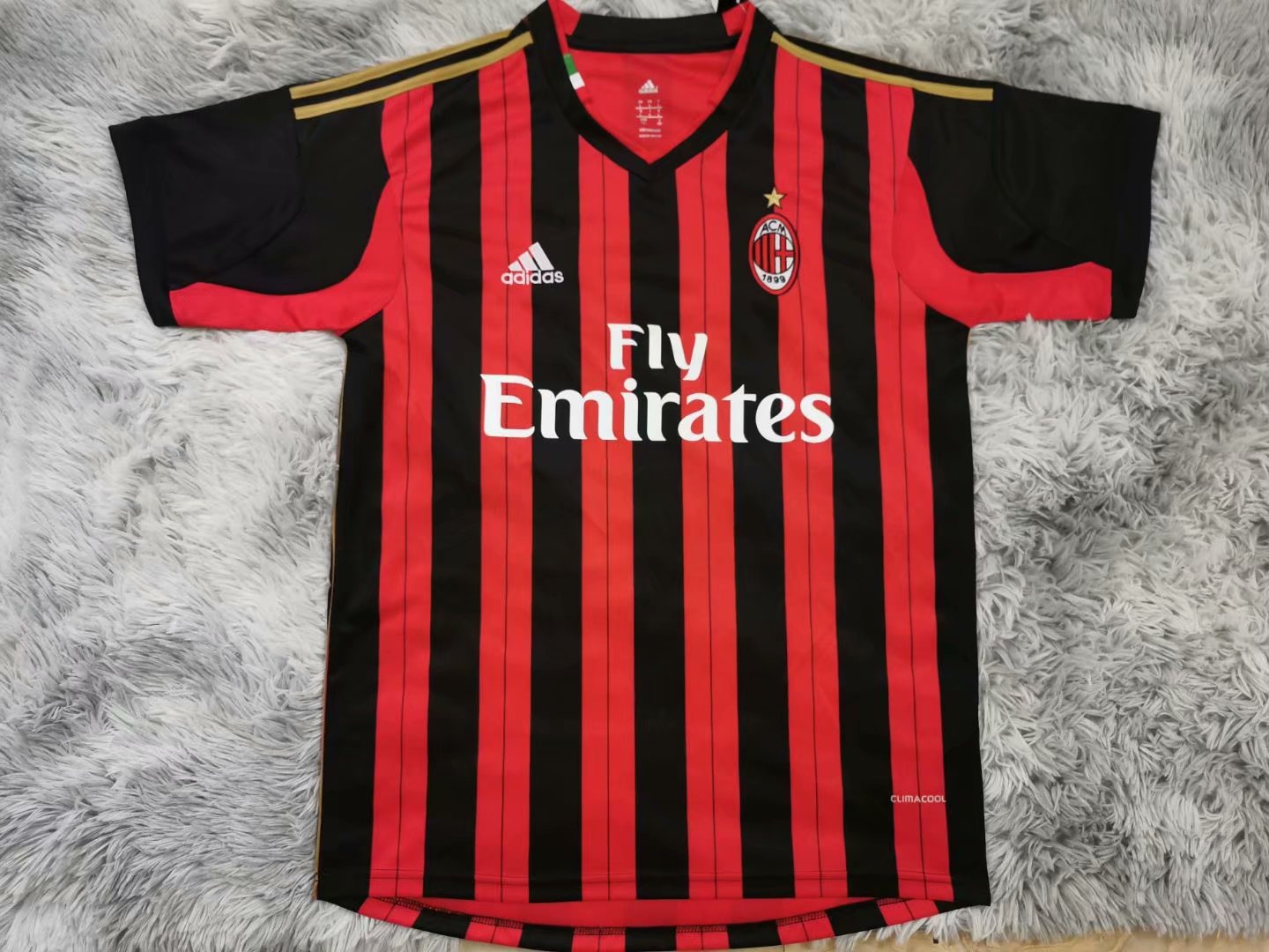 13-14 Retro Version AC Milan Home Red & Black Thailand Soccer Jersey AAA-2041