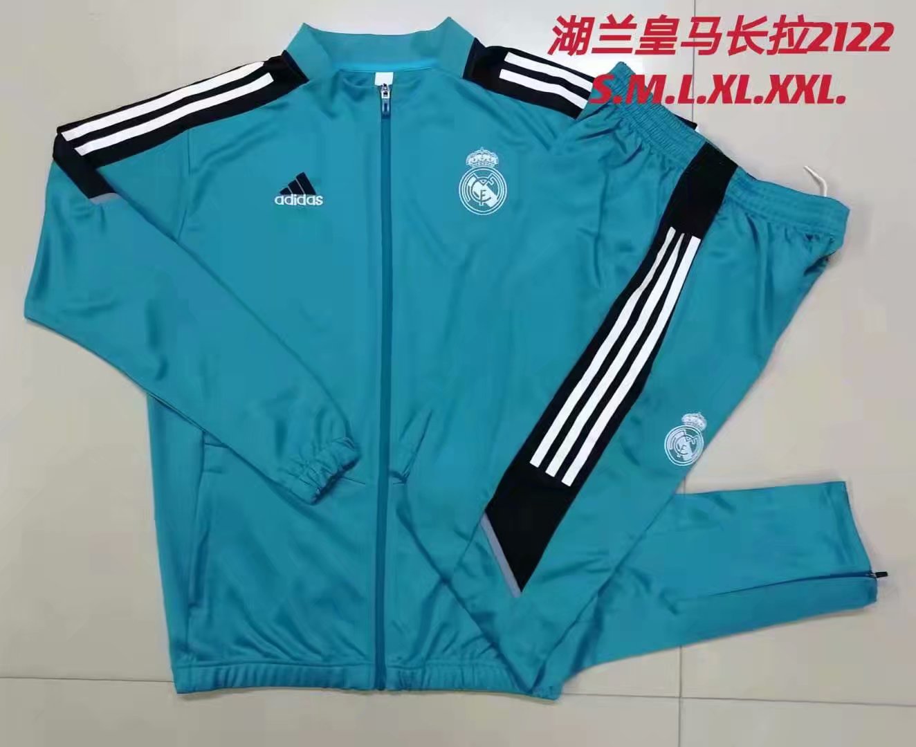 2021-22 Real Madrid Blue With Black edge Thailand Jacket Uniform-815