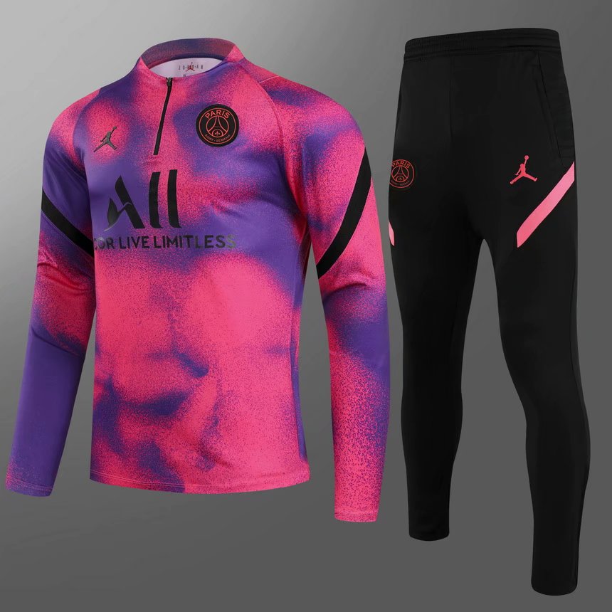 2021-2022 Jordan Paris SG Pink Thailand Soccer Tracksuit Uniform-GDP