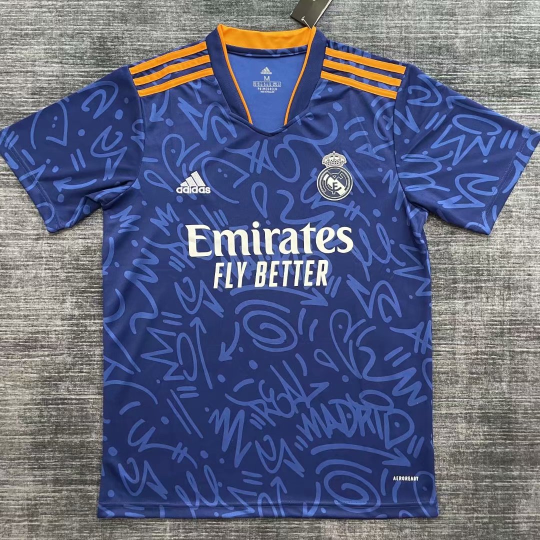 2021-2022 Real Madrid Blue Thailand Soccer Jersey AAA-510