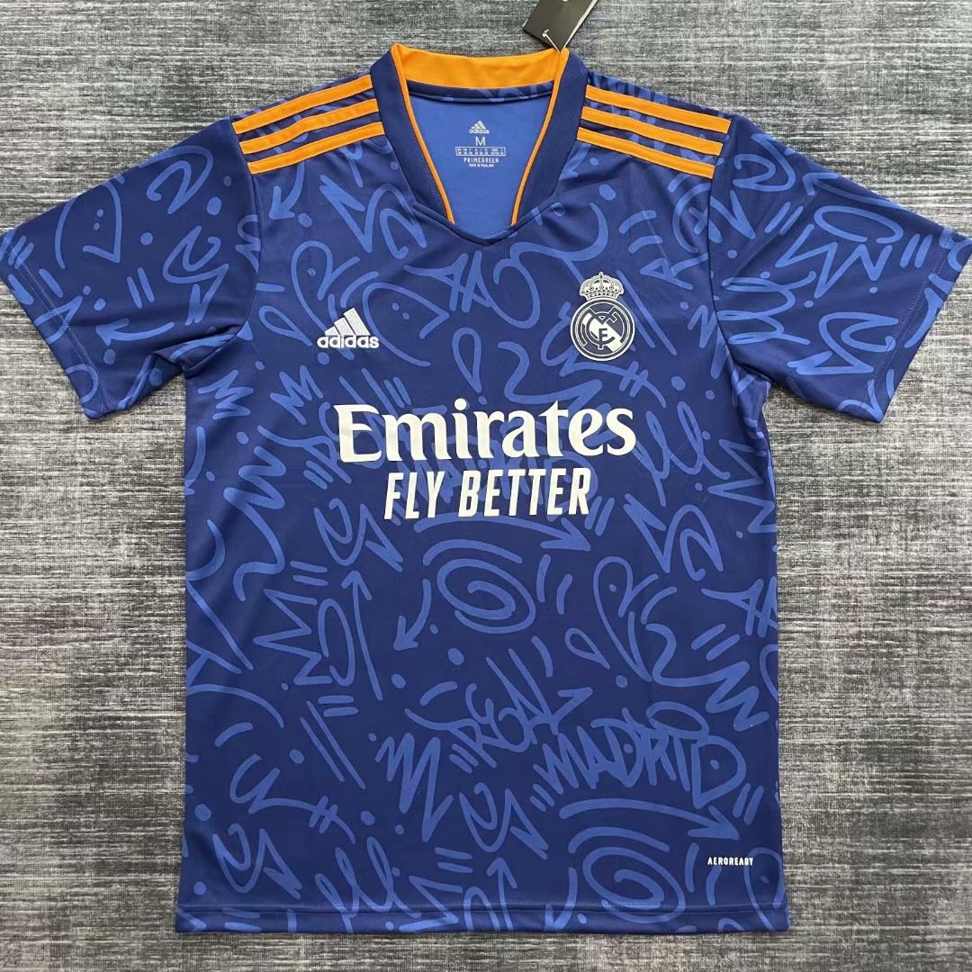 2021-2022 Real Madrid Blue Thailand Soccer Jersey AAA-408