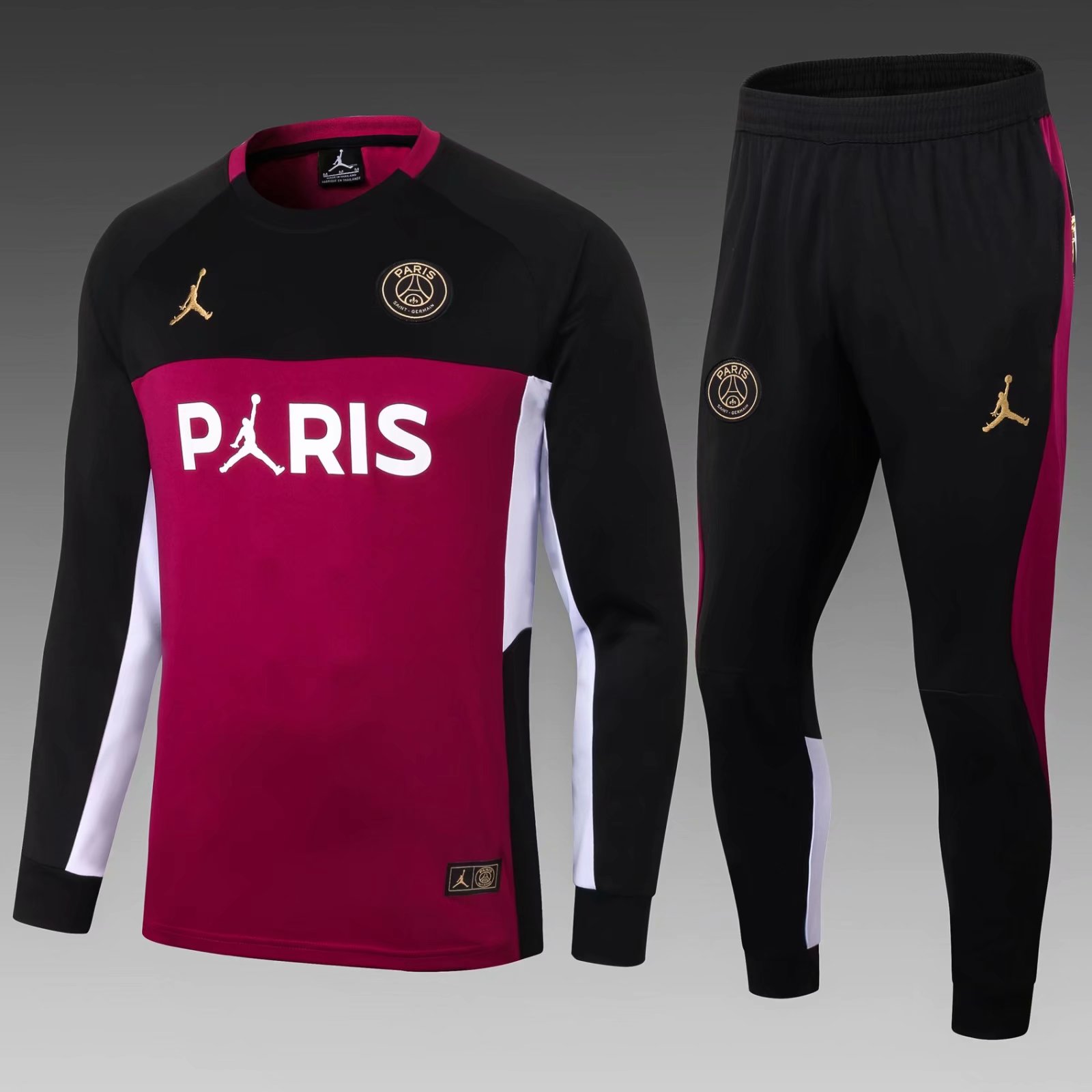 2021-22 Paris SG Black & Black Thailand Soccer Tracksuit Uniform-411