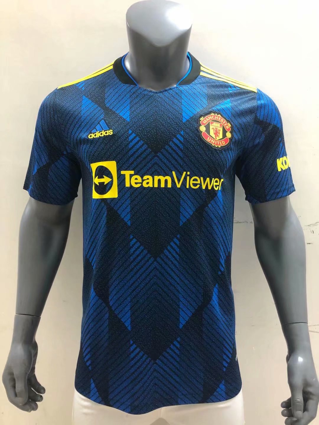 2021-2022 Manchester United 2nd Away Blue & Black Thai soccer jersey AAA-506/416