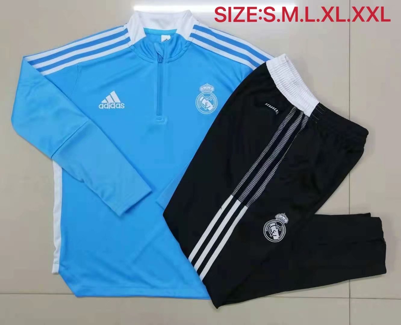 2021/2022 Real Madrid Blue Thailand Tracksuit Uniform-805