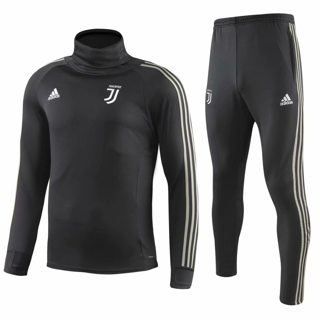 18 Classic Version Juventus FC Black Thailand Soccer Tracksuit Uniform-GDP