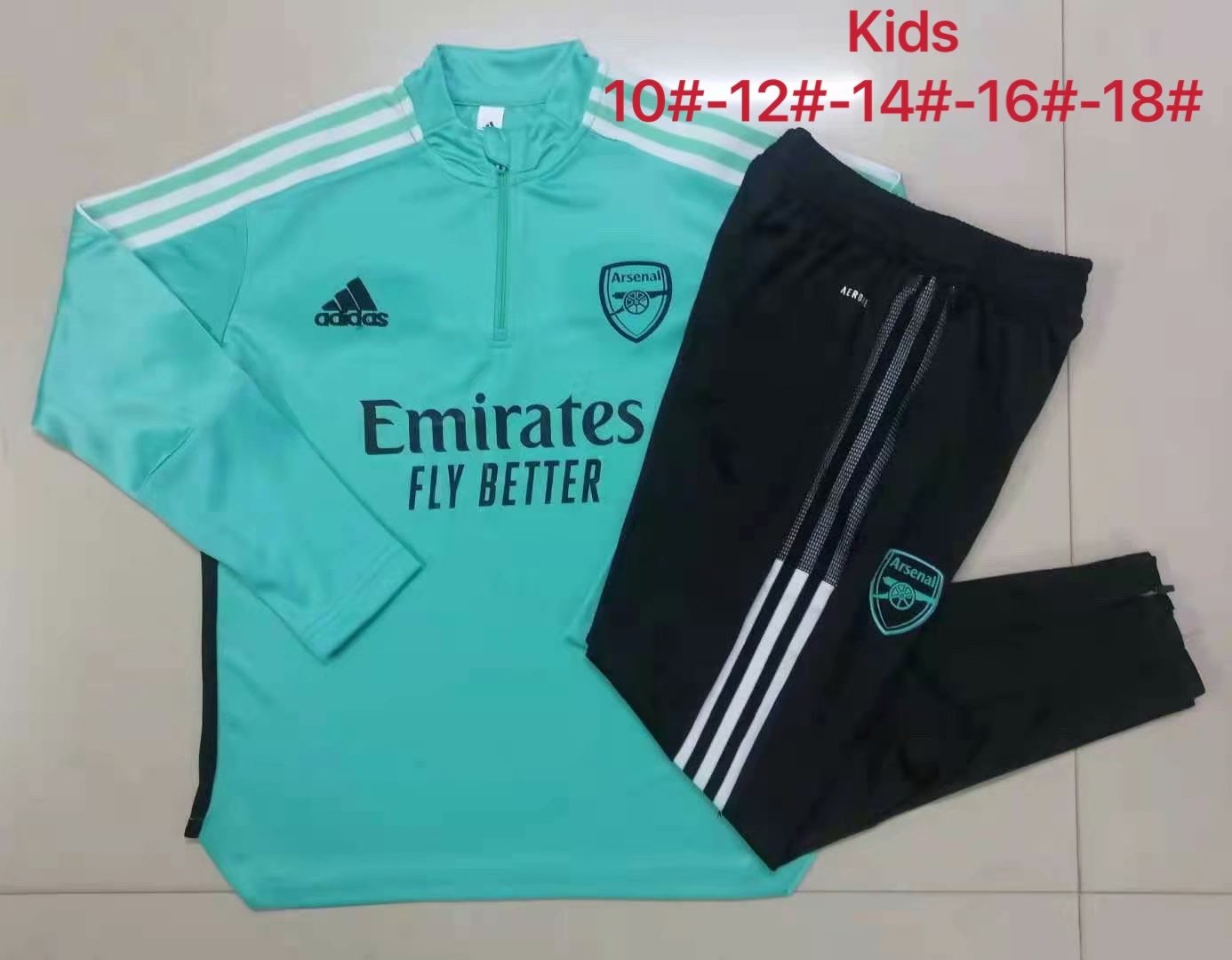 2021/2022 Arsenal Green Kids/Youth Tracksuit Uniform-815